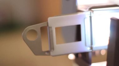 Vintage slide holder. A 19th-century projector.