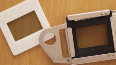 Vintage slide holder. A 19th-century projector.