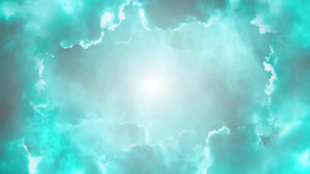 Awan berputar di sekitar lingkaran mulus matahari — Stok Video