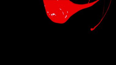 Makro fotoğrafçılıkta turuncu ve pembe boya damlaları.