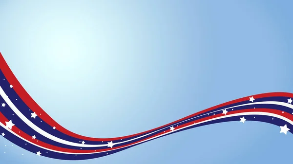 Gebogen lint in de kleuren van de vlag van Amerika. Achtergrond — Stockfoto