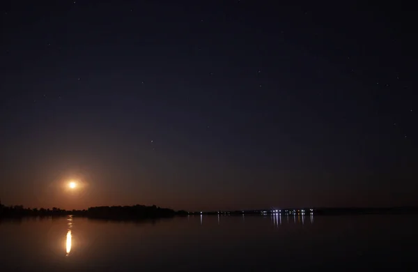 Moonrise Horizon Night — Stockfoto