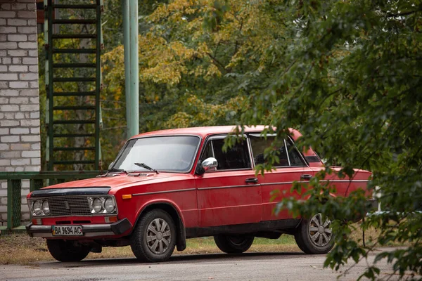 Vörös Autó Vaz Szovjetunió — Stock Fotó