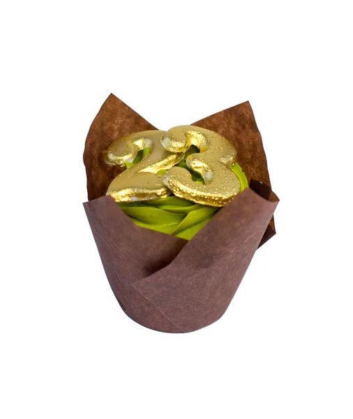 23 Şubat tatili için dekoratif kapkeki beyaz arka planda izole edilmiş..