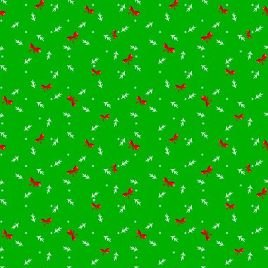 Köknar dalları ve yayları olan kusursuz bir Noel deseni