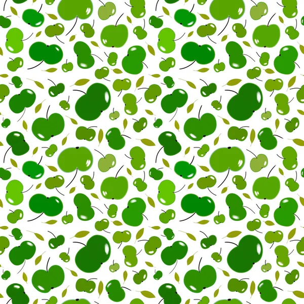 Seamless Pattern Green Juicy Apples — Stock Photo, Image