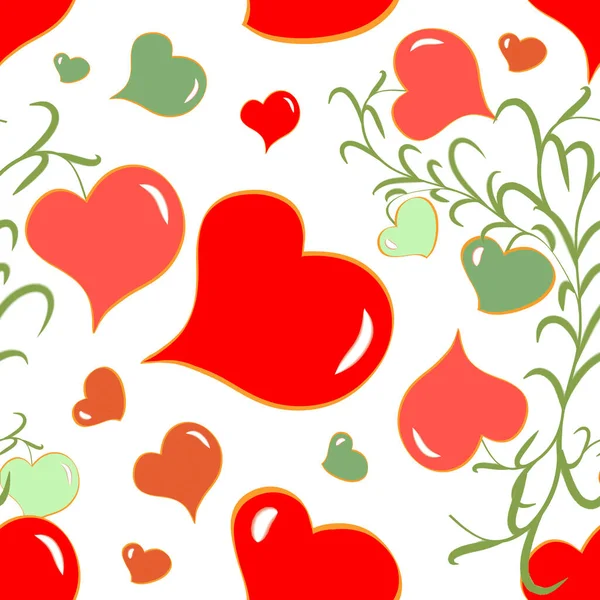 Бесшовный Рисунок Красными Сердцами — стоковое фото