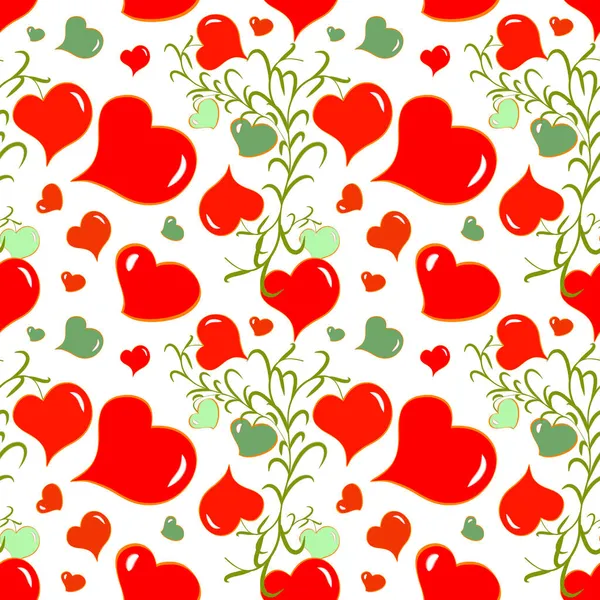Seamless Pattern Red Hearts — Stock Photo, Image