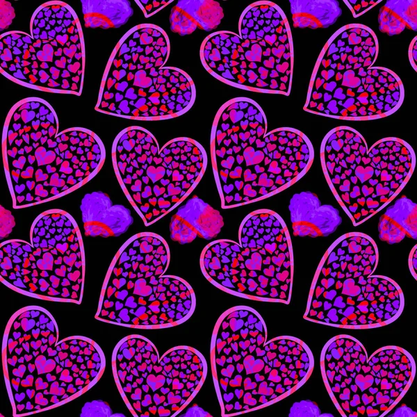 Seamless Pattern Hearts Valentine Day — Stock Photo, Image