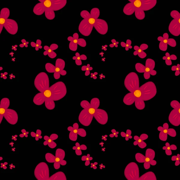 Бесшовный Абстрактный Рисунок Алых Цветов — стоковое фото