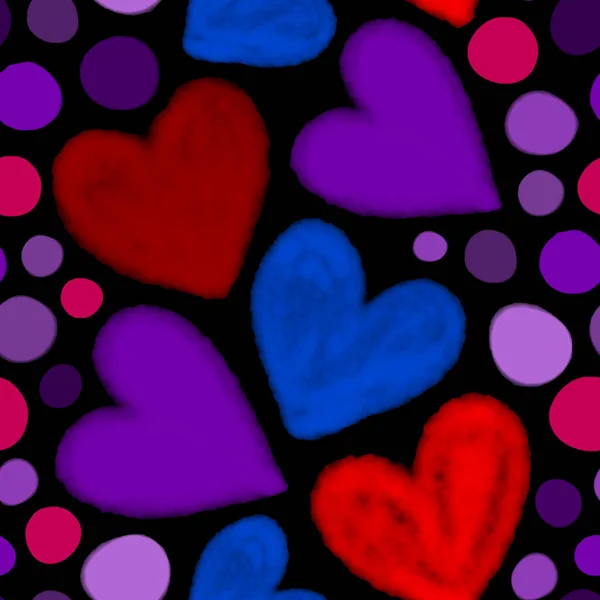 Nahtloses Muster Mit Herzen Für Den Valentinstag — Stockfoto