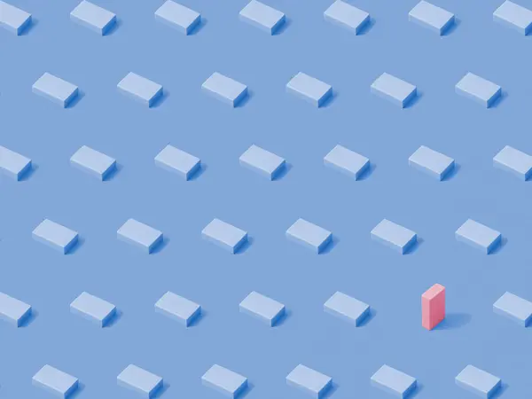 Padrão Azul Moda Feito Cubo Borracha Com Cubo Rosa Diferente — Fotografia de Stock