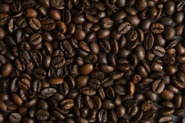 Bir sürü kahve, kapat. Geçmişi. kahve çekirdekleri.