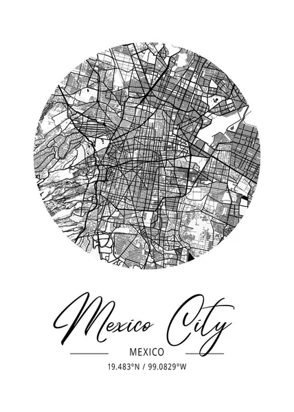 Mexiko Stadt Mexiko Black Water City Map Ist Eine Wunderschöne — Stockfoto