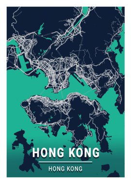 Hong Kong - Hong Kong Mavi Şehir Haritası dünyanın en ünlü şehirlerinin güzel bir kopyası. Bu fiyata böyle bir baskı bulamazsın..