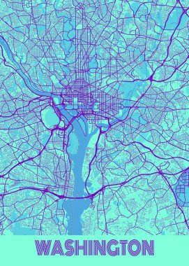 Washington - Birleşik Devletler Galaksi Şehri Haritası dünyanın en ünlü şehirlerinin güzel bir kopyası. Bu fiyata böyle bir baskı bulamazsın..