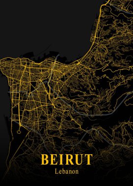 Beyrut - Lübnan Altın Şehir Haritası dünyanın en ünlü şehirlerinin güzel bir kopyası. Bu fiyata böyle bir baskı bulamazsın..