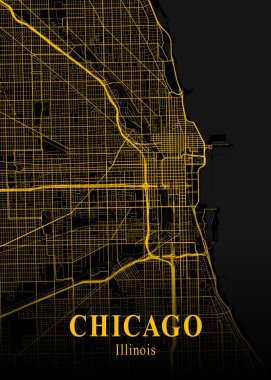 Chicago - Amerika Birleşik Devletleri Altın Şehir Haritası dünyanın en ünlü şehirlerinin güzel baskılarıdır. Bu fiyata böyle bir baskı bulamazsın..