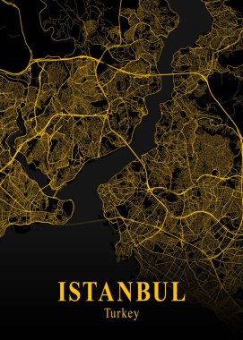 İstanbul - Türkiye Altın Şehir Haritası dünyanın en ünlü şehirlerinin güzel bir kopyası. Bu fiyata böyle bir baskı bulamazsın..