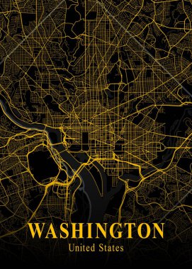 Washington - Amerika Birleşik Devletleri Altın Şehir Haritası dünyanın en ünlü şehirlerinin güzel bir kopyası. Bu fiyata böyle bir baskı bulamazsın..