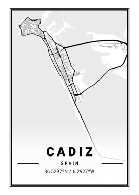 Cadiz - İspanya Işık Şehri Haritası dünyanın en ünlü şehirlerinin güzel bir kopyası. Bu fiyata böyle bir baskı bulamazsın..