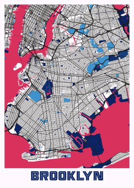 Brooklyn - Birleşik Devletler MilkTea City Haritası dünyanın en ünlü şehirlerinin güzel bir kopyası. Bu fiyata böyle bir baskı bulamazsın..