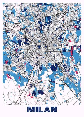 Milano - İtalya MilkTea City Haritası dünyanın en ünlü şehirlerinin güzel bir kopyası. Bu fiyata böyle bir baskı bulamazsın..