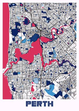 Perth - Avustralya MilkTea City Haritası dünyanın en ünlü şehirlerinin güzel bir kopyası. Bu fiyata böyle bir baskı bulamazsın..