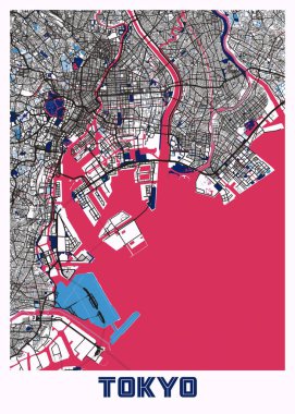 Tokyo - Japonya MilkTea City Haritası dünyanın en ünlü şehirlerinin güzel bir kopyası. Bu fiyata böyle bir baskı bulamazsın..