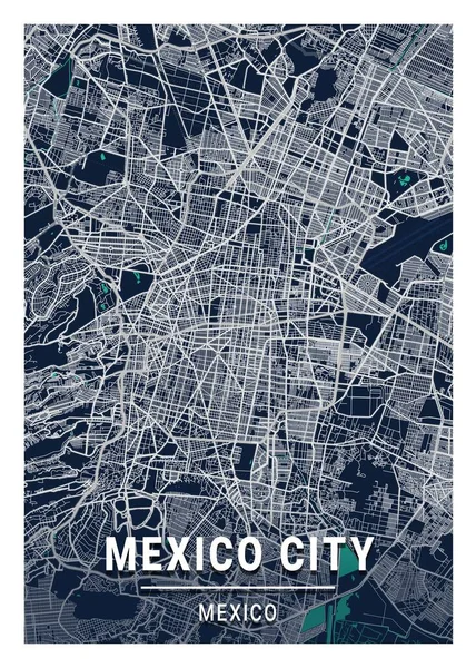 Πόλη Του Μεξικού Mexico Blue Dark City Χάρτης Είναι Όμορφες — Φωτογραφία Αρχείου