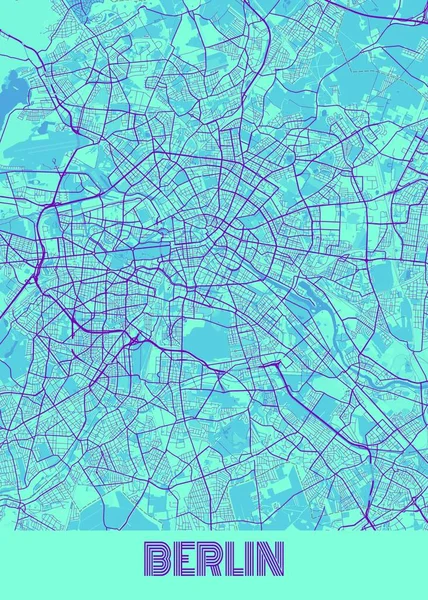 Berlin Niemcy Galaxy City Map Piękne Druki Najsłynniejszych Miast Świata — Zdjęcie stockowe