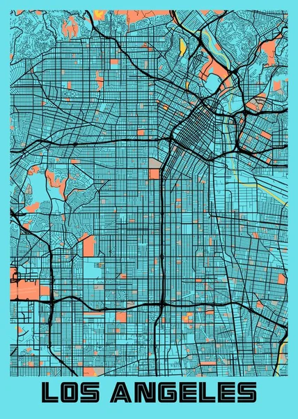 Λος Άντζελες Ηνωμένες Πολιτείες Gloria City Map Είναι Όμορφες Εκτυπώσεις — Φωτογραφία Αρχείου