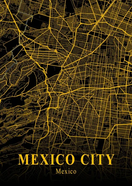 メキシコシティ メキシコゴールドシティマップは 世界で最も有名な都市の美しいプリントです あなたはこの偉大な価格で同様のプリントを見つけることができません — ストック写真