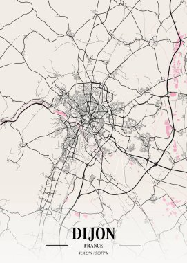 Dijon - Fransa Napoli Şehir Haritası dünyanın en ünlü şehirlerinin güzel bir kopyası. Bu fiyata böyle bir baskı bulamazsın..