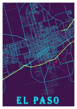 El Paso - Amerika Birleşik Devletleri Neon Şehir Haritası dünyanın en ünlü şehirlerinin güzel kopyalarıdır. Bu fiyata böyle bir baskı bulamazsın..