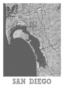 San Diego - Birleşik Devletler Kalem Şehri Haritası dünyanın en ünlü şehirlerinin güzel baskılarıdır. Bu fiyata böyle bir baskı bulamazsın..