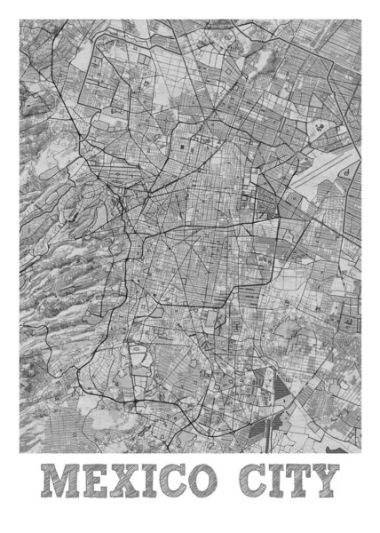 Mexiko Stadt Mexico Pencil City Map Ist Eine Wunderschöne Karte — Stockfoto