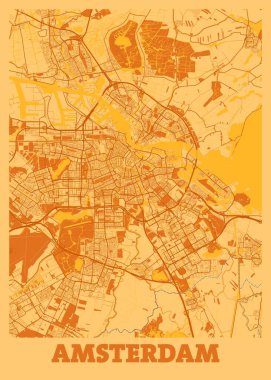 Amsterdam - Hollanda Günbatımı Şehir Haritası dünyanın en ünlü şehirlerinin güzel bir kopyası. Bu fiyata böyle bir baskı bulamazsın..