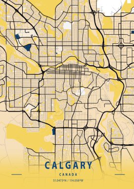 Calgary - Kanada Yellow City Haritası dünyanın en ünlü şehirlerinin güzel bir kopyası. Bu fiyata böyle bir baskı bulamazsın..