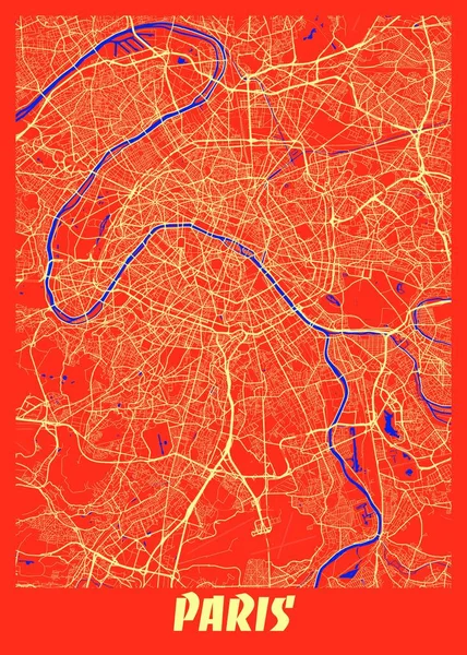 Parijs Frankrijk Retro City Map Een Prachtige Prent Van Werelds — Stockfoto