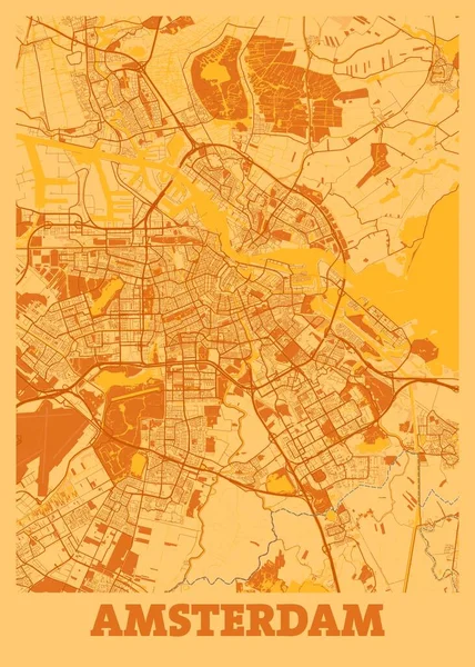 Amsterdam Holland Sunset City Map Ist Eine Wunderschöne Kopie Der — Stockfoto