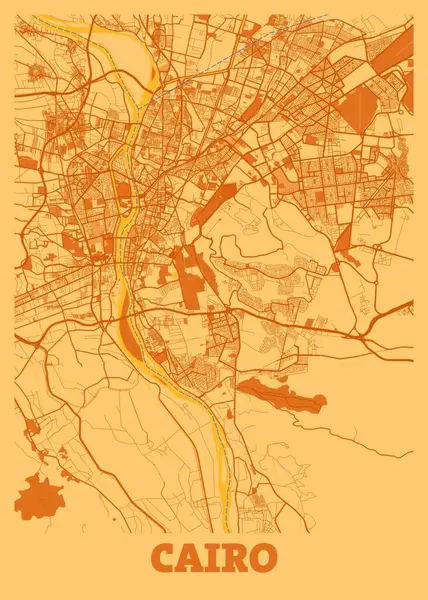 Κάιρο Αίγυπτος Sunset City Map Είναι Όμορφες Εκτυπώσεις Από Τις — Φωτογραφία Αρχείου