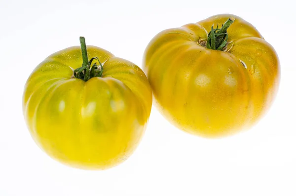 Frische Gelbe Tomaten Isoliert Auf Weißem Hintergrund Studioaufnahme — Stockfoto