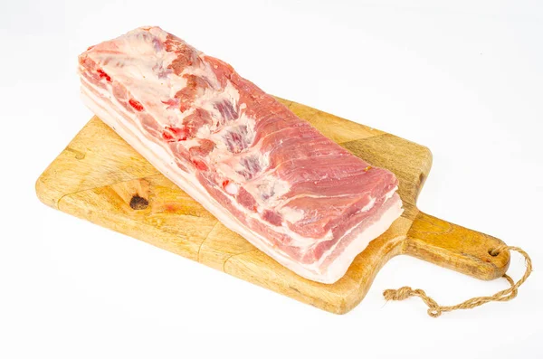 生猪肠子片 新鲜肉烹调 工作室照片 — 图库照片