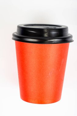 İçkiler için kırmızı karton cam. Stüdyo Fotoğrafı