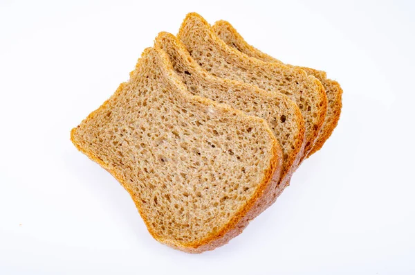 Pane Proteico Fette Quadrate Cibo Sano Foto — Foto Stock