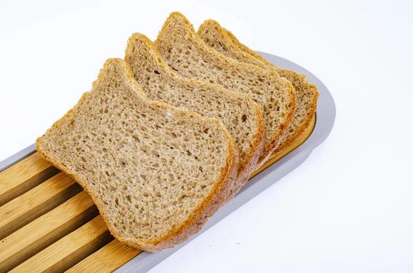 Нарізаний Білковий Хліб Квадратної Форми Здорова Їжа Фотографія — стокове фото