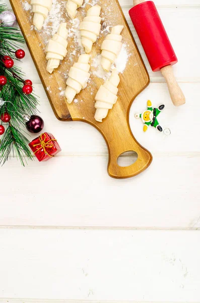 Christmas Homemade Cakes Croissants Studio Photo — Stock Photo, Image