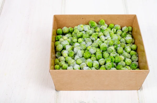 Ervilhas Verdes Congeladas Preservação Vitaminas Legumes Foto — Fotografia de Stock