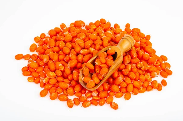 Reife Gefrorene Orangefarbene Sanddornbeeren Studioaufnahme — Stockfoto